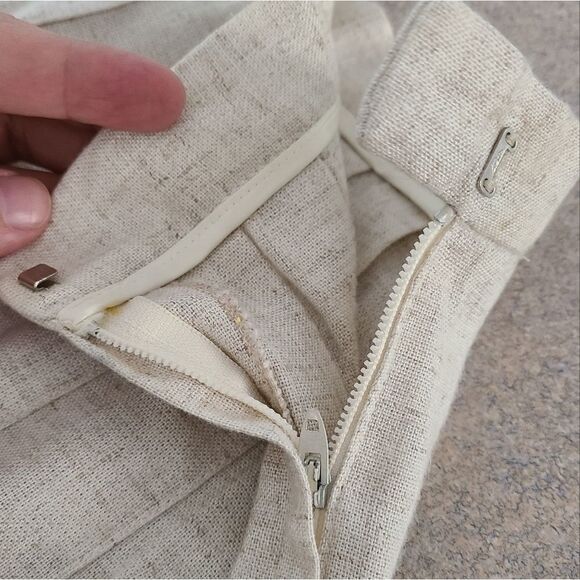 Vintage New Frontier Linen Blend Pleated Skirt 10 - Picture 3 of 9